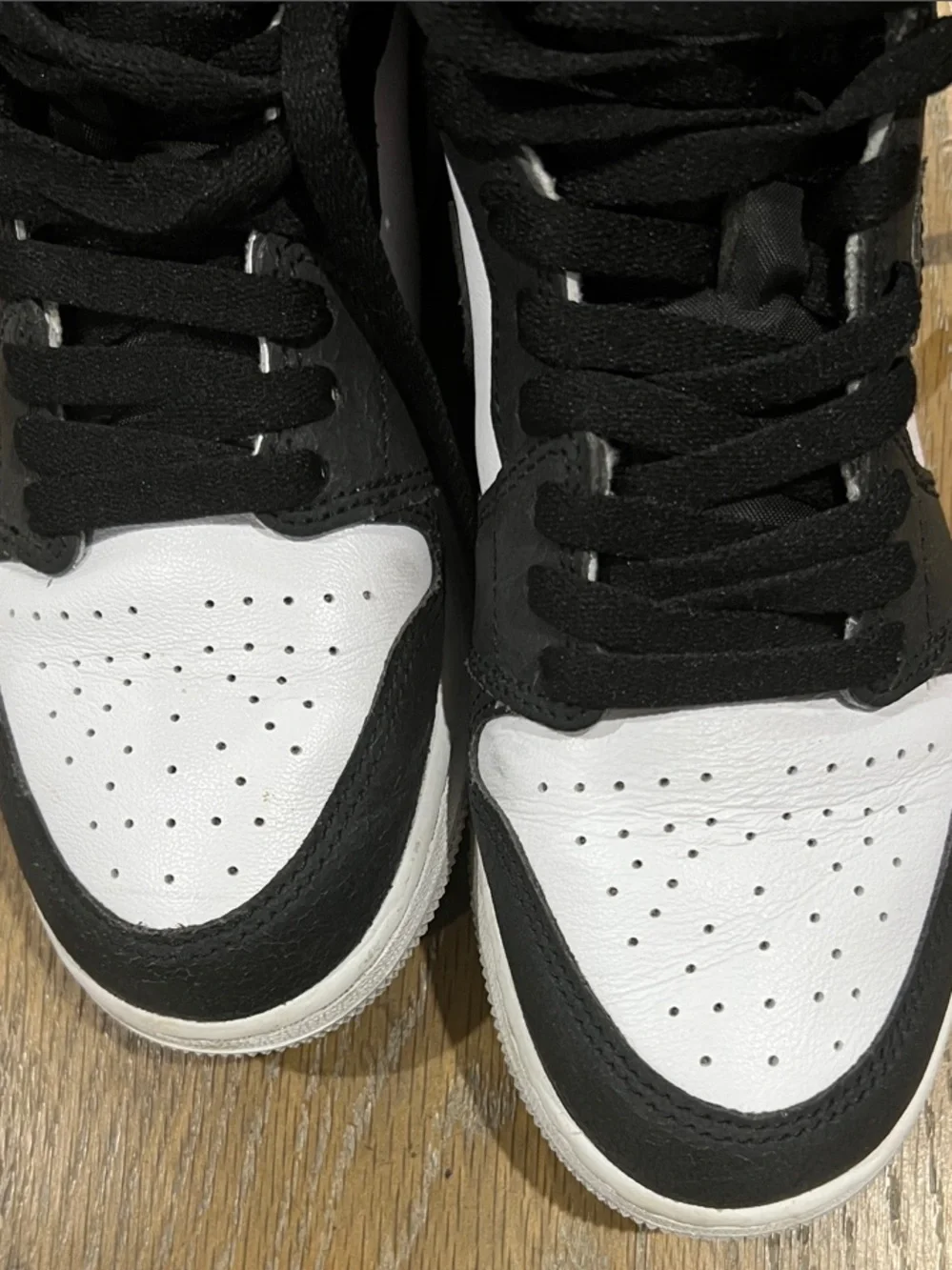 Nike Kids High-Top Sneakers — Black & White with Pink Accent